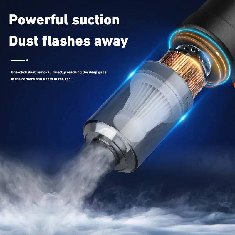 2-in-1 Cordless Car Vacuum Cleaner & Air Duster - Portable Handheld Mini Vacuum for Home & Auto!