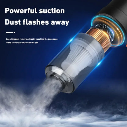 2-in-1 Cordless Car Vacuum Cleaner & Air Duster - Portable Handheld Mini Vacuum for Home & Auto!