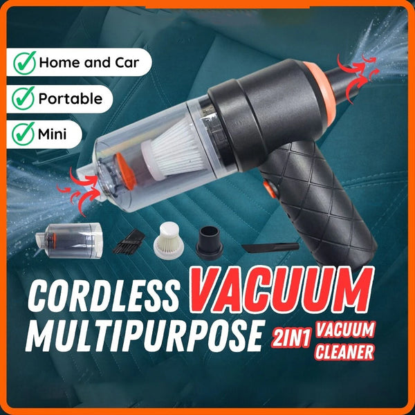 2-in-1 Cordless Car Vacuum Cleaner & Air Duster - Portable Handheld Mini Vacuum for Home & Auto!